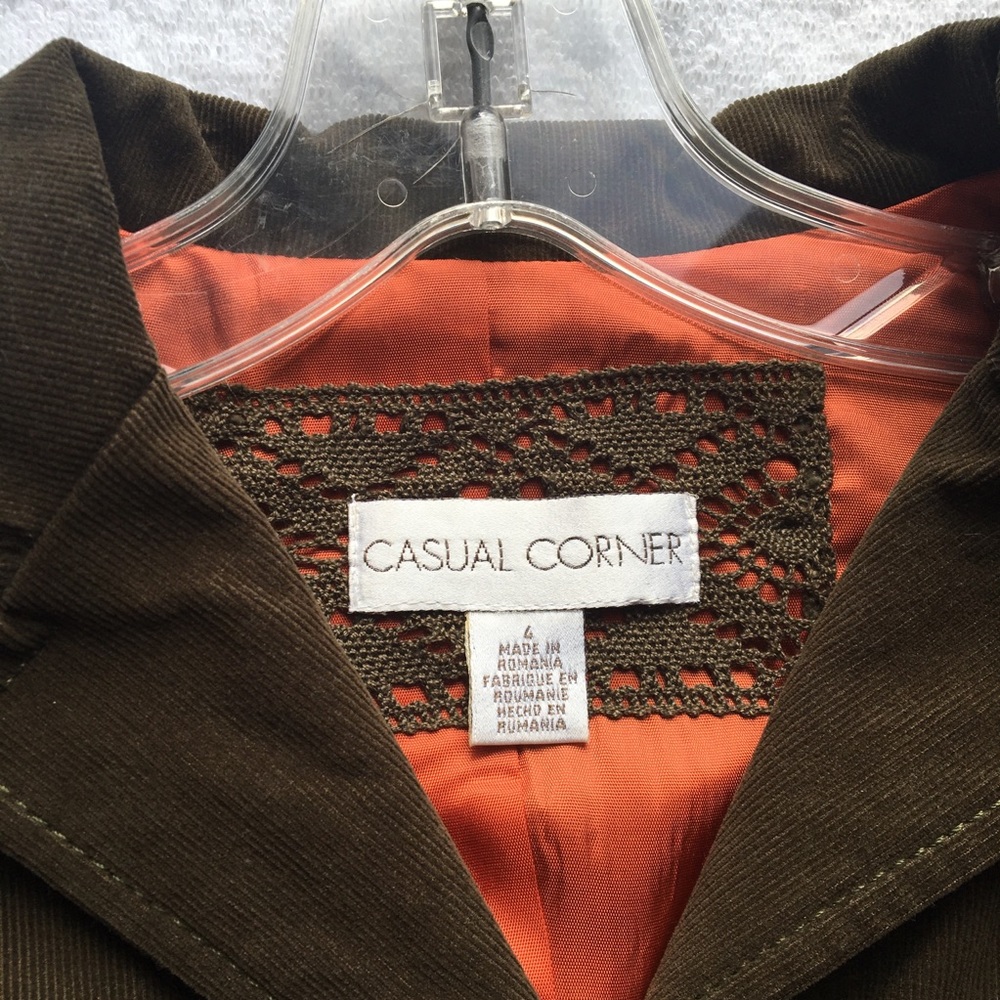 Green Corduroy Jacket size 4 Casual Corner - Picture 2 of 7